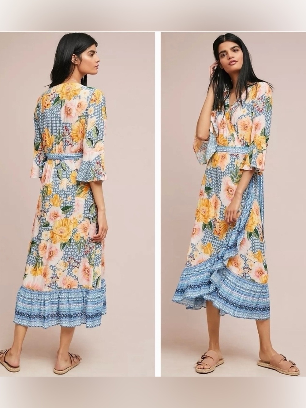 Farm Rio for Anthropologie Camilla boho bohemian wrap dress size Medium M